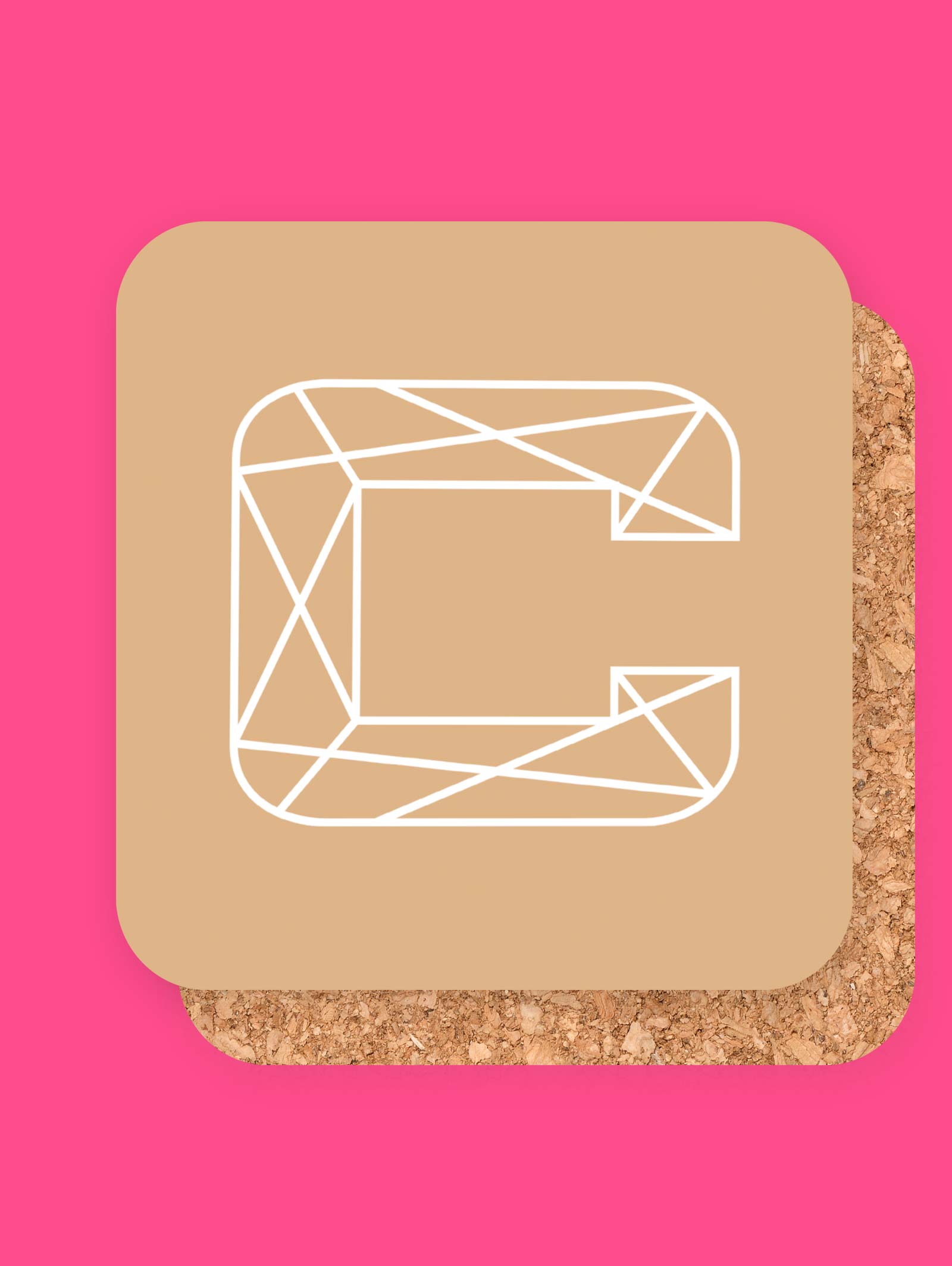 Geometric Gold Monogram Coasters (Set of 4)