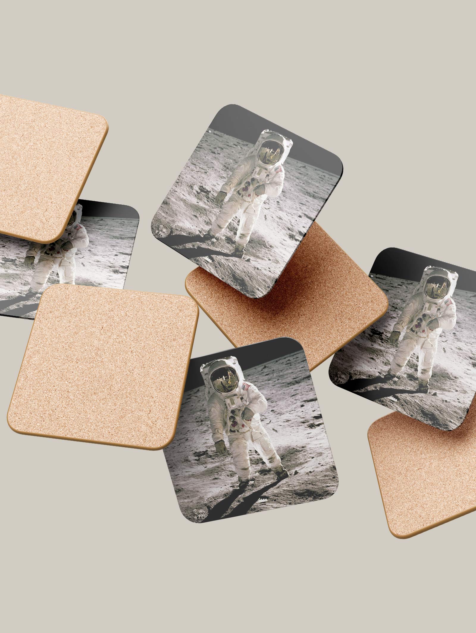 NASA's Apollo Moonwalk Coasters (Set of 4)